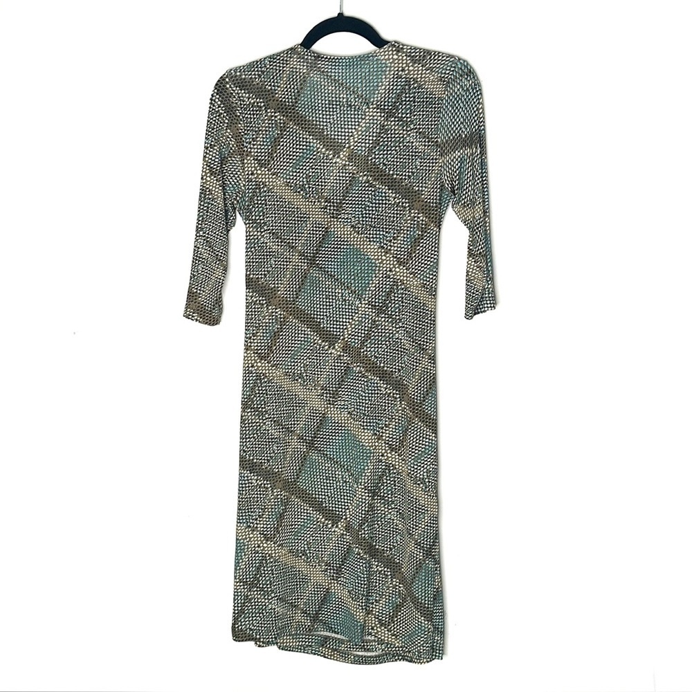 Anatomie Printed Marine Dress in Reptile Plaid S - Picture 7 of 7